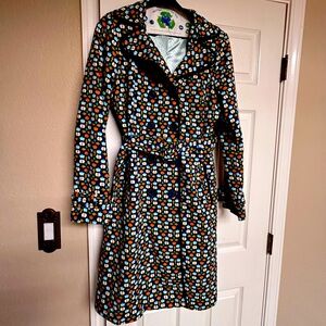 Louie Lucie Vintage women’s trench coat, size XL.  Print/Multi-colored.